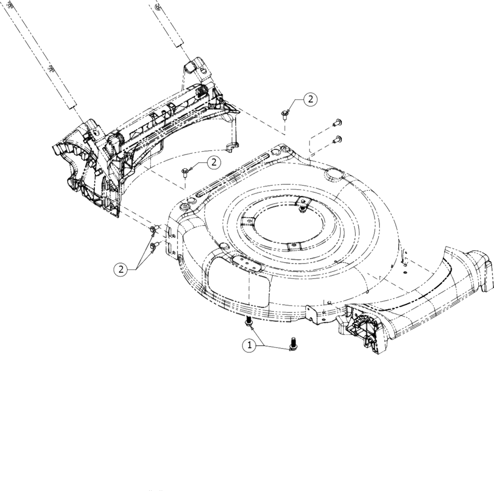 Deck Hardware Diagram and Parts List for 11A-A1S5345 2018 Yard Machines Lawn Mower